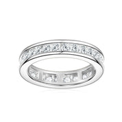 New Arrivals Sterling Silver 925 Round Cut 2.5mm Moissanite Full Eternity Ring Wedding Band Infinity Promise Rings for Woman