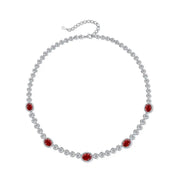 925 Sterling Silver Round Emerald Pendant Necklace