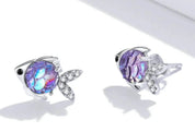 925 Sterling Silver Fish Earring