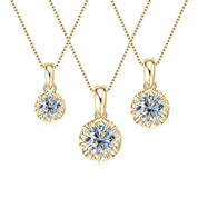 Manufacturer Delicate Necklace 925 Silver 6.5mm 8mm 9mm Round White D Color VVS1 Moissanite Solitaire Pendant Necklace