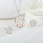 925 Sterling Silver Hearts Jewelry Set