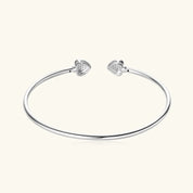 Women's 100% 925 Sterling Silver Bracelets Charms Jewelry Real Certified Engagement Gift Full Moissanite Heart Cuff Bangle