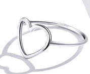 925 SS Minimalist Heart Rings