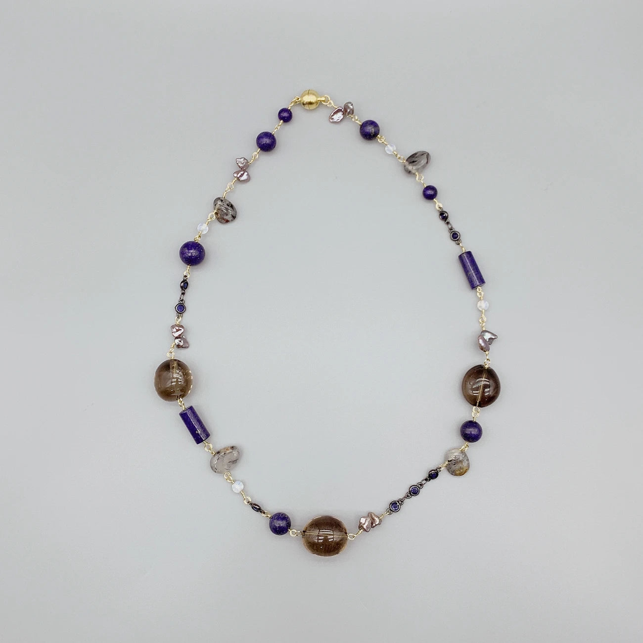 Gemstone Smoky Quartz & Keshi Pearl Choker