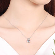 0.3CT D Color VVS1 Moissanite Diamond Lock Dancing Pendant 925 Sterling Silver Spiritual Pendant Necklace for Women
