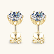 Latest Style High Quality 5mm Moissanite 925 Sterling Silver Eco Friendly 6-claw Classic Stud Earrings