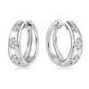 Jewelry GRA Certificate 1.8mm&1.5mm&1.3mm All Moissanite 925 Sterling Silver Trio Flower Clover Wedding Hoop Earrings for Women