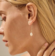 6-7mm Freshwater Rice Real Pearl Drop Earrings