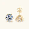 Moissanite 0.5CT 1CT 2CT 3CT Gold Plated 925 Sterling Silver Vvs Moissanite Stud Earrings With Gra Certificate