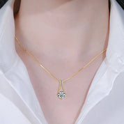 925 Sterling Silver Original Certified 8mm 2.0ct D Color VVS1 Moissanite Trapeze Pendant Station Necklaces