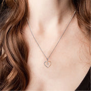925 Sterling Silver Heart Pendant Necklace set