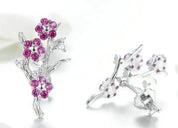 925 Sterling Silver Plum Stud Earrings