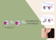 925 Sterling Silver Tulip Buds CZ Earrings