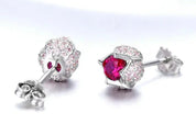 925 Sterling Silver Tulip Buds CZ Earrings