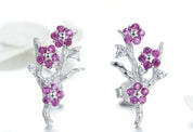 925 Sterling Silver Plum Stud Earrings
