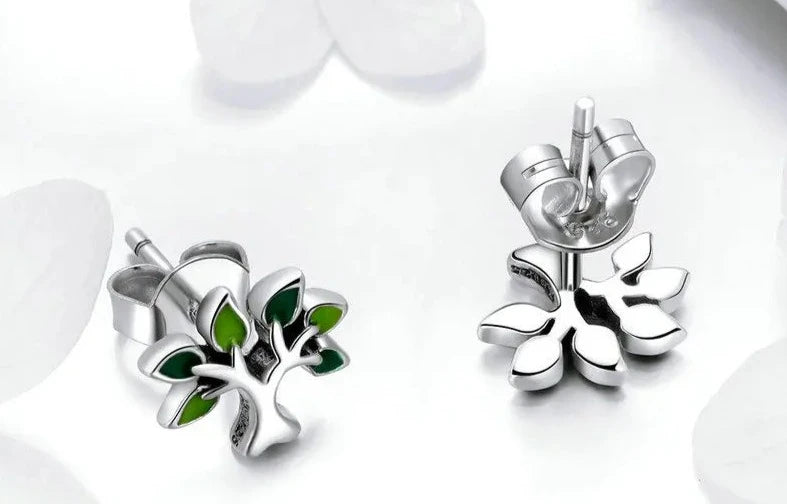 925 Sterling Silver Tree Stud Earrings