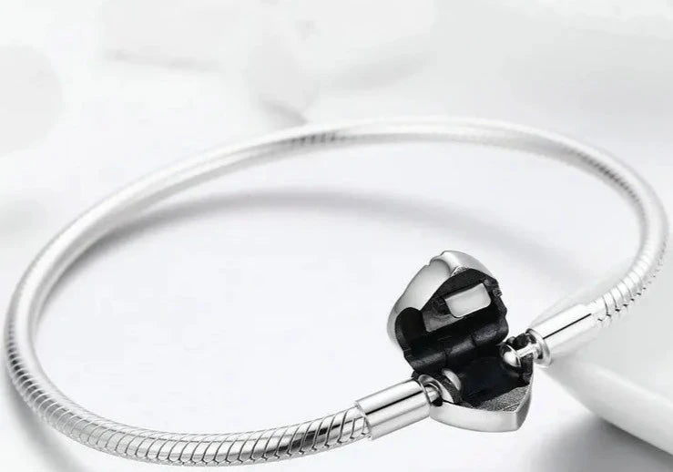 925 Sterling Silver Heart Chain Bracelet