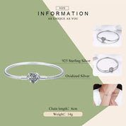 925 Sterling Silver Heart Chain Bracelet