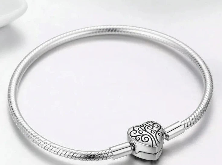 925 Sterling Silver Heart Chain Bracelet