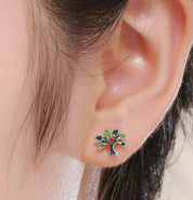 925 Sterling Silver Tree Stud Earrings