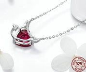 925 Sterling Silver Red Zircon Devil Necklace