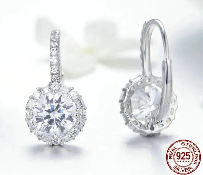 925 Sterling Silver Dazzling CZ Earrings