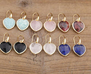 Natural Gemstone Heart Shaped Earrings
