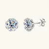 Flower Cluster 6.5mm 8mm 925 Sterling Silver Men Women Luxury Gifts Fine Jewelry D Color VVS1 Diamond Mossanite Stud Earrings