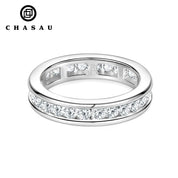 New Arrivals Sterling Silver 925 Round Cut 2.5mm Moissanite Full Eternity Ring Wedding Band Infinity Promise Rings for Woman