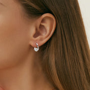 Chasau New GRA Certificated 6.5mm 1.0ct 2pcs Moissanite 925 Sterling Silver Ladies Single Stone Twisted Hoop Earrings