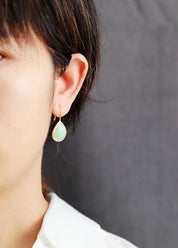 Gemstone Teardrop Dangle Earrings