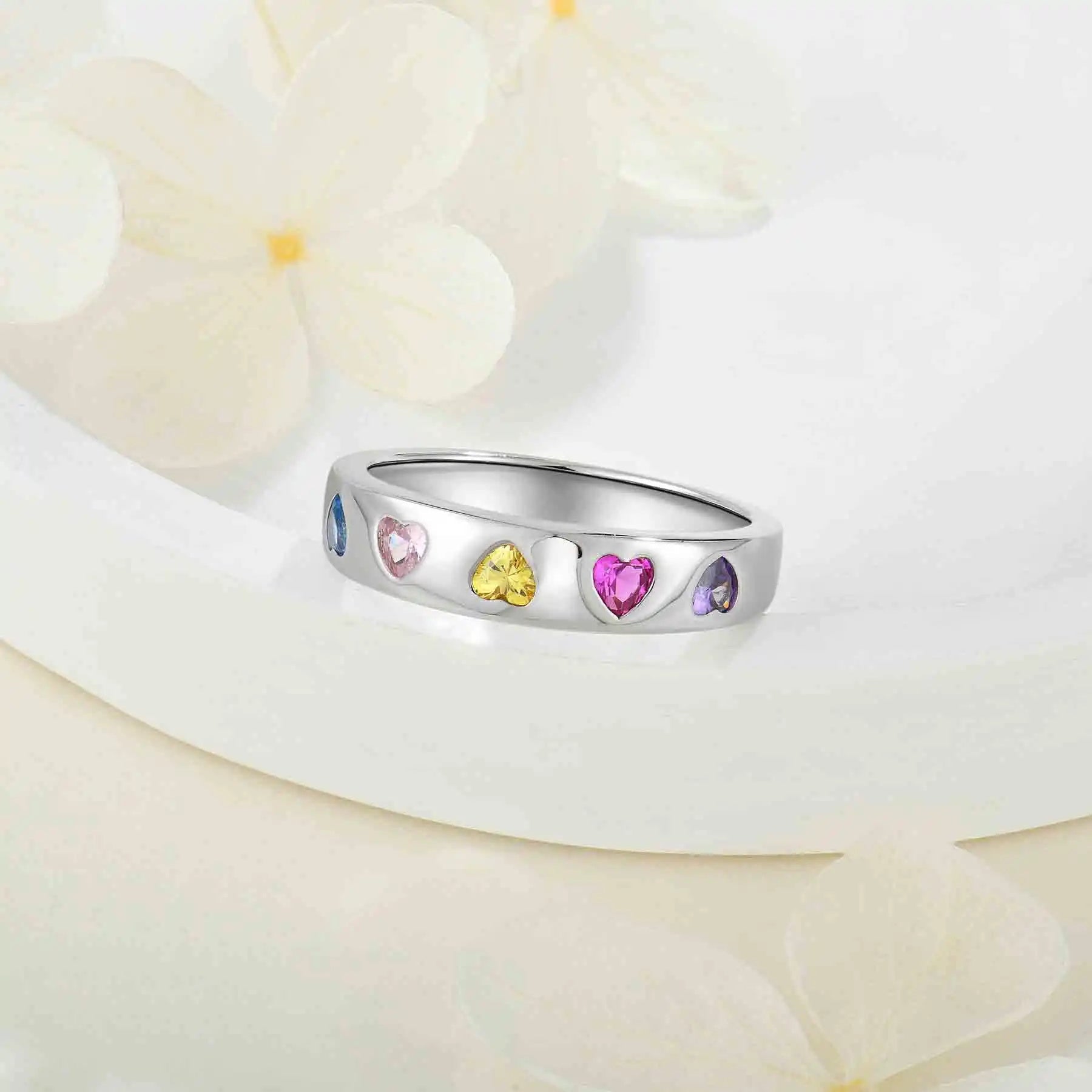 925 Sterling Silver Zircon Heart Ring