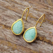 Gemstone Teardrop Dangle Earrings