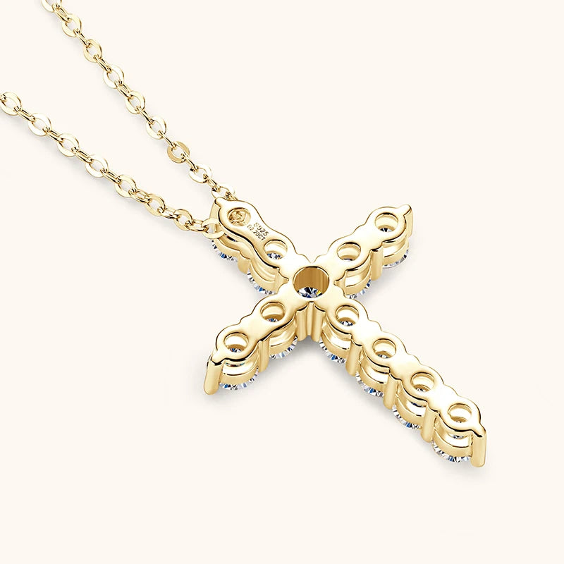 Wholesale Jewelry 925 Silver 3.5mm 0.20ct Moissanite Diamond Jesus Cross VVS1 Pendant Necklace Religious Jewelry Gifts for Her