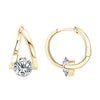 Chasau New GRA Certificated 6.5mm 1.0ct 2pcs Moissanite 925 Sterling Silver Ladies Single Stone Twisted Hoop Earrings