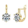 Fine Jewelry Stud Earrings 8mm 2.0ct Moissanite 925 Sterling Silver Six Claw Solitaire U Huggies VVS1 Moissanite Hoop Earrings