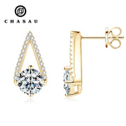 Lab Grown Diamond Earrings 925 Silver Moissanite Earrings VVS  925 Sterling Silver Round Cut 1ct Moissanite Earrings for Women
