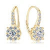 Classic Halo Clip Earrings 925 Silver Full Pave 4mm&2mm&1.7mm&1.5mm Moissanite Halo Hoop Earrings Party Statement for Women