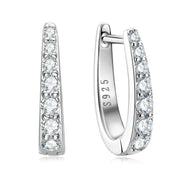 Factory Wholesale Moissanite Huggie Earrings 925 Sterling Silver Diamond Stud Earrings D Shape White Black Hoop Clip Earrings