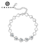 Luxury Romantic 925 Silver 4mm 0.30ct Moissanite Eternal Infinity Heart-Shaped Bracelet for Women Valentine's Day Gift
