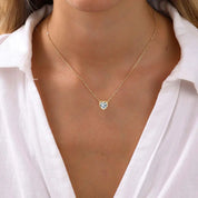 Popular Women Jewelry 925 Sterling Silver Gold Plated 8x8mm 2ct Moissanite Heart Love Pendant Necklace for Women