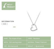 925 Sterling Silver love Chain Necklace