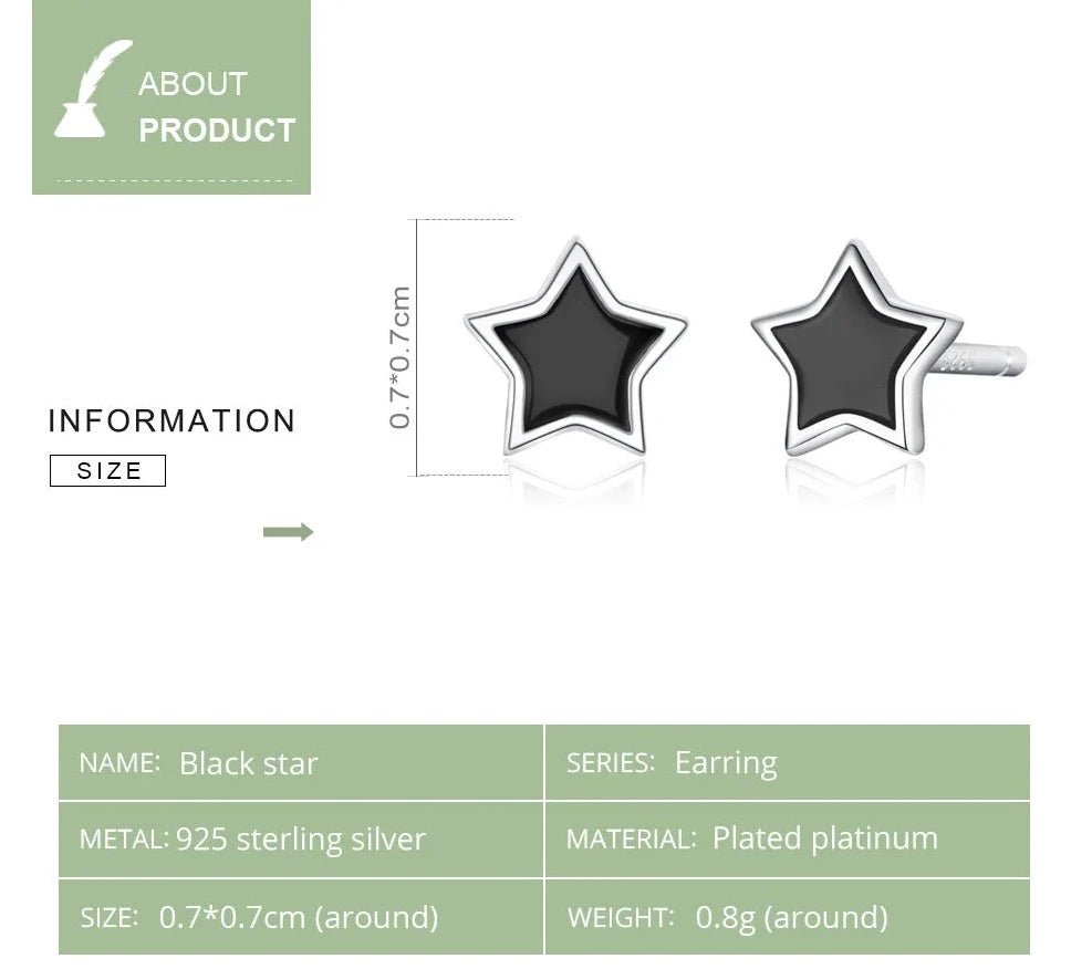 925SS Minimalist Star Stud Earrings