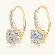 Classic Halo Clip Earrings 925 Silver Full Pave 4mm&2mm&1.7mm&1.5mm Moissanite Halo Hoop Earrings Party Statement for Women