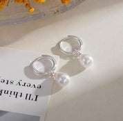 925 Sterling Silver 7-8mm Natural Pearl Stud Earrings