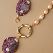 Amethyst Natural Pink Pearl Necklace
