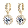 GRA Certification Pass Diamond test 8mm 2CT Moissanite 925 Sterling Silver halo Women's Classic Hoop Earrings