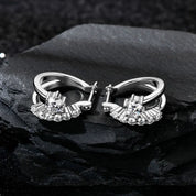 Good Quality Wedding 925 Sterling Silver 4mm 2mm VVS1 Moissanite Jewelry for Women Round Hoop Earrings Gold Plated with GRA