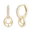 New Arrival Original Design Vvs Grade 1.3mm 0.01ct Moissanite 925 Sterling Silver Dangle Hoop Earrings for Women