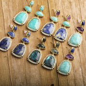 Natural Gemstone Dangle Earrings